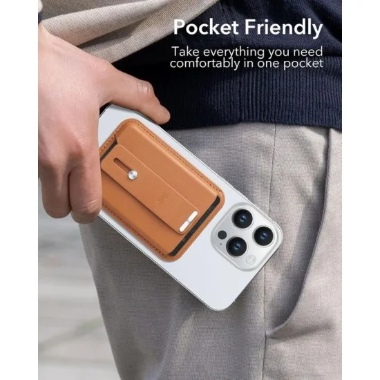 Wallet Magsafe Leather Grip Esr - Caramel Brown